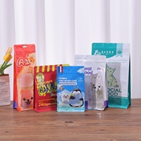 Sachet personnalisé en aluminium à 8 soudures latérales pour aliments pour animaux de compagnie, refermable avec fermeture éclair, anti-lumière, anti-humidité, pochette verticale pour friandises pour chiens et chats