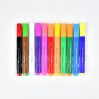 Stylos marqueurs permanents à changement de couleur magique, 12 couleurs, effaçables et lavables, marqueurs triangulaires pour le dessin artistique des enfants