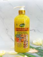 Gel Douche Exfoliant au Lait Sucré, Liquide de Bain Purifiant au Café, Nettoyant Hydratant et Éclaircissant, Curcuma 1000ml