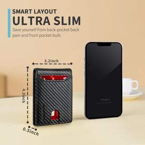 <span class=keywords><strong>ADELE</strong></span>-Portefeuille en cuir mince à 11 emplacements avec blocage RFID pour homme, pochette avant minimaliste de grande capacité, porte-cartes de crédit, cadeau - Product Image 3