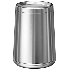 Poubelle en acier inoxydable nickel brossé de 10 L/2,6 gallons avec couvercle rabattable, pour salle de bain, cuisine, salon, hôtel - Product Image 1