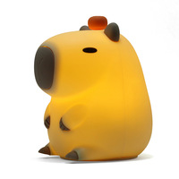 Lampe de nuit en silicone mignonne en forme de capybara, rechargeable par USB, lumière LED, gradation, lampe de bureau décorative, lampe de nuit pour dormir