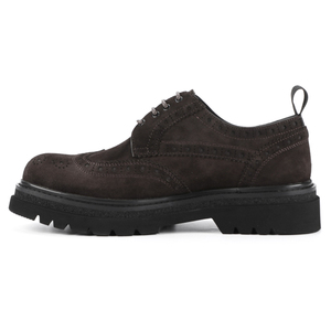 Scarpe Derby da Uomo in Pelle Scamosciata di Alta Qualità, Traspiranti, per Ufficio e Business, Colore Caffè - Product Image 4