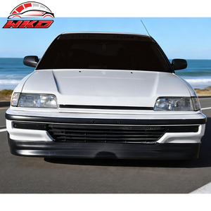 เหมาะสำหรับ Honda Civic ปี 1990-1991 สไตล์ CS ชิ้นส่วนกันชนหน้าสีดำดิบ - Product Image 2