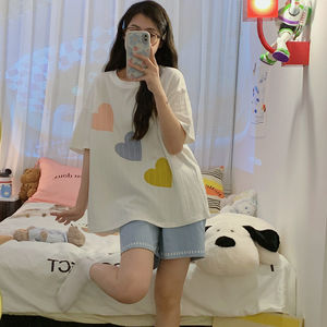 Femmes nouveau été à manches courtes ensembles de vêtements de nuit mignon dessin animé <span class=keywords><strong>pyjamas</strong></span> costume 6535 Pit thermique <span class=keywords><strong>pyjamas</strong></span> - Product Image 3