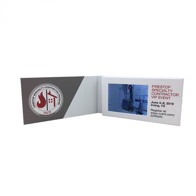 Best Customized Design 2.4 Inch Digital Video Business Card Auto Play Blue Video Greeting Card for Promotional Party Supplies