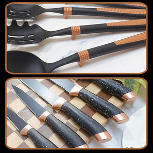 طقم أدوات مطبخ من 19 قطعة من السيليكون الآمن غذائياً غير اللاصق، ملعقة شوربة مسطحة وسكين، أدوات مطبخ سيليكون للبيع بالجملة - Product Image 2