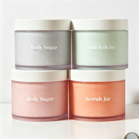Kunststoff-Cremetiegel 8oz 200ml 250ml 300ml 500ml Transparenter Dickwandiger PET-Behälter für Körperpeeling und Haarbutter-Verpackung