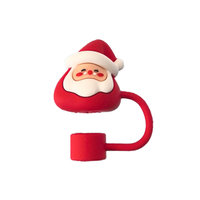 Lot de 8 capuchons en paille rouge de Noël pour tasse Stanley 10mm, accessoires réutilisables et mignons pour la fête de Noël.