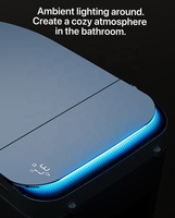 Vente en gros de toilettes intelligentes modernes carrées monobloc en céramique avec bidet intégré, chasse d'eau automatique, affichage LED intelligent et lumière nocturne
