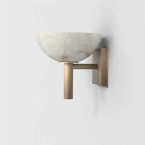 Modern Wall Lamp Copper Body White <b>Shade</b> Wall Mounted <b>Lighting</b> For Living Room Bedroom Decor - Product Image 1