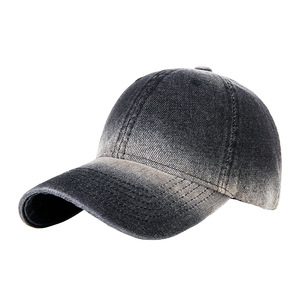 Gradient Denim Baseball Cap Unisex Cotton Sun Protection <b>Hat</b> For Outdoor Use - Product Image 1