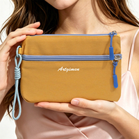 Dompet Kanvas Coquette Grosir, Tempat Paspor, Organizer Dokumen Perjalanan, Warna Blok, Logo Kustom, Grosir