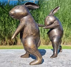 รูปปั้นกระต่ายสีบรอนซ์ในสวนทำด้วยมือวัตถุกระต่ายแข็ง & โชว์ชิ้นสไตล์วินเทจขนาดใหญ่ในราคาที่ดีที่สุด - Product Image 6