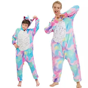 Hot Selling Totoro Stitch Kigurumi Fleece Robe Cartoon One-Piece Pyjama Women Sleepwear Flannel Roupas Pijama