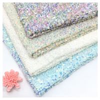 Tissu Jacquard Brodé Extensible dans les Quatre Sens Soluble dans l'Eau avec Paillettes et Maille, Revêtement PE Antistatique pour Textiles de Maison pour Garçons et Sacs à Main pour Femmes