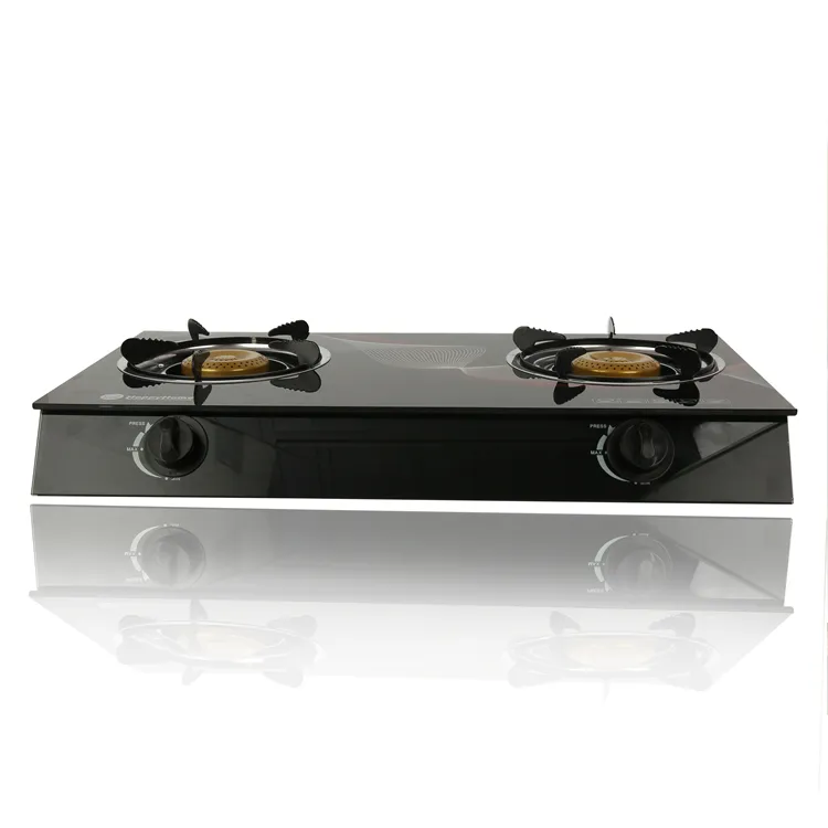 RTS Best Quality Gas Cooktop Household 2 Burner Table Gas Stove Tempered Glass Top Gas Stove