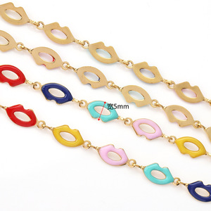 โซ่เคลือบสีสำหรับทำเครื่องประดับ DIY รูปทรงต่างๆ ทำจากสแตนเลส เหมาะสำหรับทำสร้อยข้อมือ รุ่น H1306 - Product Image 2
