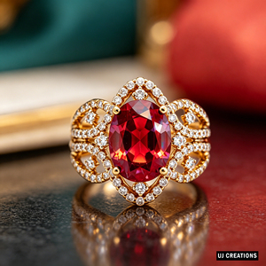 Bague personnalisée en or massif 10K/14K/18K avec pierre précieuse ovale et diamant de laboratoire qualité VVS-VS taille brillant, bijou de mode - Product Image 6