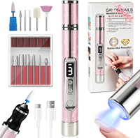 Kit d'outils de manucure portable 15 000 tr/min, perceuse à ongles électrique et lampe à ongles, embout de perceuse à ongles électrique pour le soin des ongles et des ongles des orteils