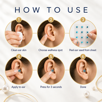 Patch auriculaire décoratif en strass bleu étoilé, autocollant de graines de pression auriculaire pour la santé