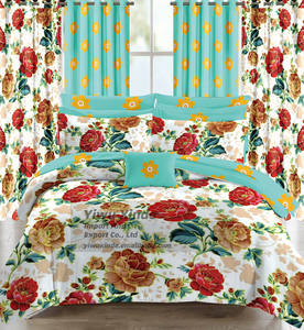 Premium African 10 piezas King Size 100% sábanas de algodón con cortinas juego de casa para la colección de ropa de cama de clima Tropical - Product Image 5