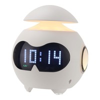 Veilleuse de chambre d'enfant, horloge-réveil emoji multifonction pour étudiant avec haut-parleur, lecteur et lampe d'ambiance PC