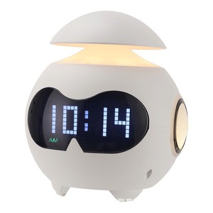 Veilleuse de chambre d'enfant, horloge-réveil <span class=keywords><strong>emoji</strong></span> multifonction pour étudiant avec haut-parleur, lecteur et lampe d'ambiance PC - Product Image 5