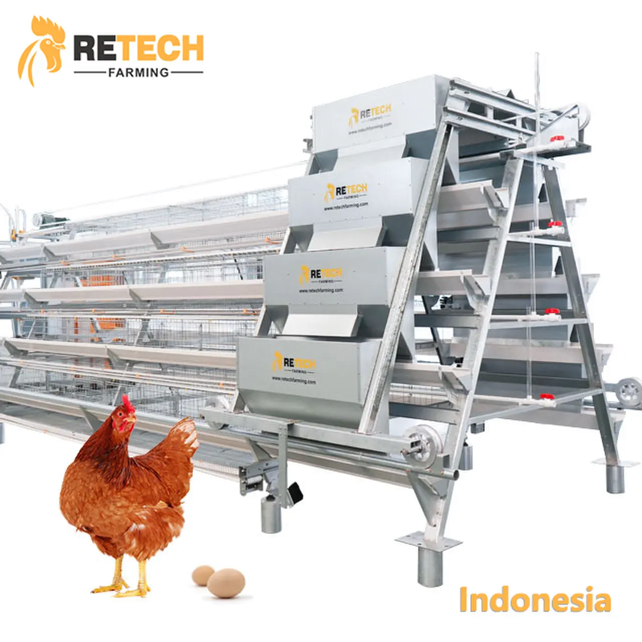 Voor Indonesië Een Soort Pluimvee Batterij Laag Kooien Systeem Ei Kip Gevogelte Boerderij Kandang Ayam Moderne