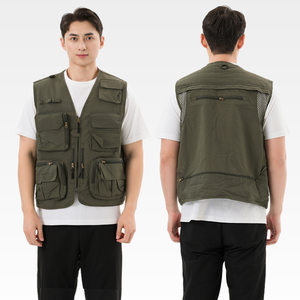 <span class=keywords><strong>Gilet</strong></span> de photographie pour hommes avec logo imprimé personnalisé Caractéristique chauffante Style rétro Multi-poches Polyester/Nylon Vêtements de travail Journaliste des médias - Product Image 2