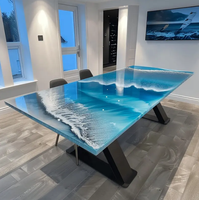 Résine faite à la main noir gris foncé noir résine époxy bois salle à manger café rivière Table moule résine époxy pour la maison salle à manger meubles