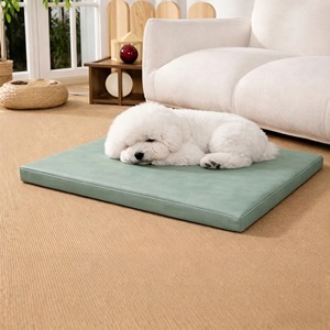 Coussin pour animaux de compagnie en cuir solide imperméable, rembourrage épais en éponge, durable, résistant aux griffures, amovible, lavable, pour l'été, chiens et chats - Product Image 6
