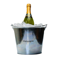 Seau à glace en métal galvanisé champagne 5 litres avec poignée pour bar bière vin avec logo personnalisé