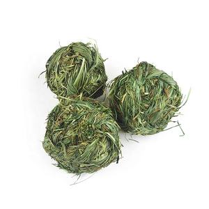 Çiğneme örgülü topu oyuncaklar kobay tavşan Hamster küçük hayvan oyna interaktif çiğnemek oyuncak doğal çim topu eğlenceli küçük Pet oyuncak - Product Image 6