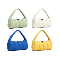 Sac à bandoulière matelassé léger en nylon pour femme, sac à main décontracté pour le quotidien et le shopping, sac sous le bras pour femme