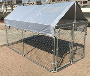 คอกสุนัขขนาดใหญ่กลางแจ้ง, คอกสุนัขแบบเปิดโล่ง, คอกสุนัขแบบตาข่ายพร้อมหลังคาป้องกันน้ำและรังสียูวีสำหรับสวนหลังบ้านหรือฟาร์ม - Product Image 3