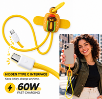 Câble de charge rapide 60W USB-C Hot Dog Dachshund avec dragonne et breloque de téléphone mignonne, idéal pour les voyages et le transport quotidien