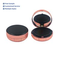 Boîte cosmétique portable compacte et recyclable avec fente pour houppette, logo personnalisé, en ABS/PP, étui coussin d'air