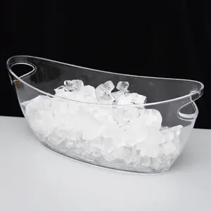 Plastic beverage beer bar club party tubs 7L boat shape good quality custom logo big capacity wine cooler with handle ice bucket