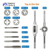 Kit de réparation de filetages métriques 12 pièces M6-M12 avec clé à taraud et filières