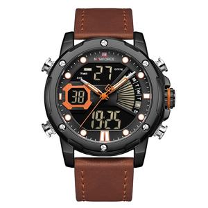 Reloj <span class=keywords><strong>Naviforce</strong></span> NF9172L <span class=keywords><strong>9172</strong></span> Deportivo para Hombre con Doble Pantalla, Resistente al Agua, Digital, de Cuarzo, con Correa de Cuero Genuino - Product Image 2