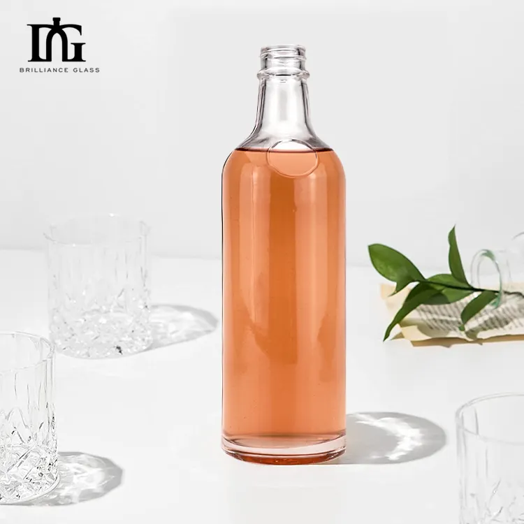 Лидер продаж, хорошее качество, прозрачная бутылка 550 мл с завинчивающейся крышкой для Джин-рома, винного спирта, стеклянная бутылка
