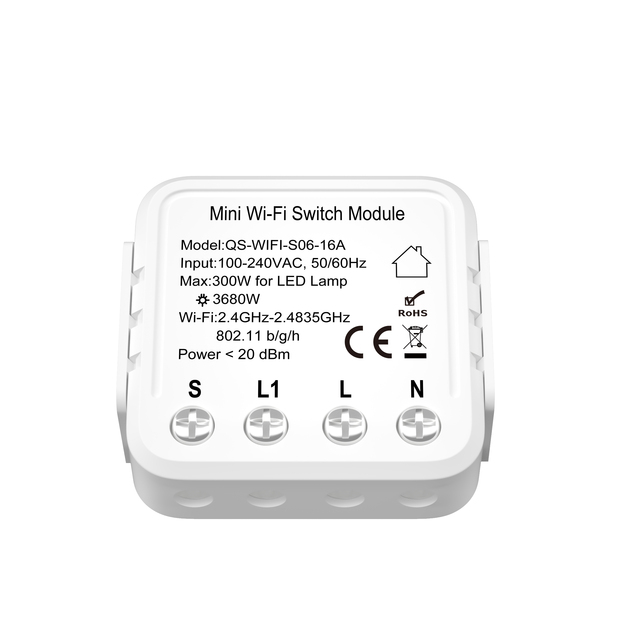 16A for 1 Channel Wi-Fi 3.0 Relay Switch Module with Power Monitor PC Material Google Alexa Yandex Alice