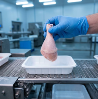 Cuisses de poulet congelées sans peau Halal en gros, cuisses de poulet IQF congelées en vrac pour l'exportation, viande de volaille maigre