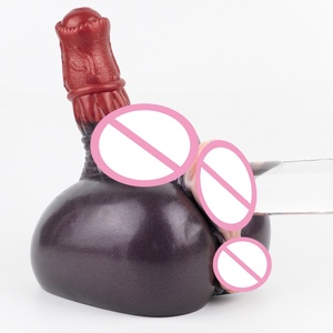 Hot Selling Fantasy Animal Dual Channel Male Masturbator Cup Soft Silicone Sex Toy with Horse <b>Dildo</b> Shape for Adult Pleasure - Product Image 2