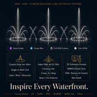 Fontaine à jet d'eau super haute pression programmable avec laser RGB grand format, IP68, en acier inoxydable 304, contrôle IA, CE RoHS, OEM, pour lacs, parcs, hôtels, extérieur