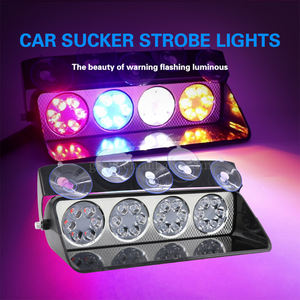 Luz de advertencia estroboscópica <span class=keywords><strong>para</strong></span> coche, Faro de emergencia con 24 <span class=keywords><strong>Led</strong></span> <span class=keywords><strong>para</strong></span> tablero de automóvil, lámpara intermitente con ventosa en <span class=keywords><strong>parabrisas</strong></span> DC12V, gran oferta - Product Image 6