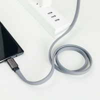 Kabel Data USB Tipe C baru, 1M 1.5M 2M silikon datar pengisi daya cepat untuk manufaktur pengisi daya ponsel perangkat IOS
