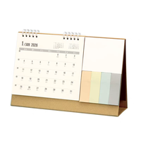 Vente directe d'usine calendrier de reliure en spirale imprimé Logo personnalisé 2026 Calendarios de bureau de Table avec bloc-notes