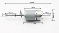 775 moteur arbre étendu moteur de ventilateur à couple élevé Micro DC petit moteur accessoires roulements à billes 12v24